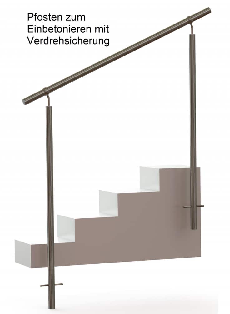 Handlauf “Treppenaufgang” – Edelstahl geschliffen – konfigurierbar